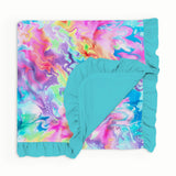 Color Splash Ruffle Double Bamboo Blanket