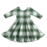 Holiday Plaid Long Sleeve Twirl Dress