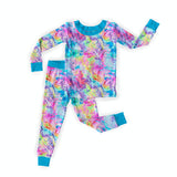 Color Splash Long Sleeve Two Piece Set