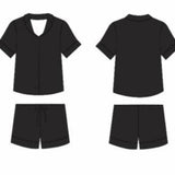 Black Women’s Short Sleeve & Shorts Two Piece Set