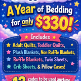 A Year Of Bedding - $330 - (VALUE $1320.00 - 12 redeemable codes) - no codes or gift cards for purchase